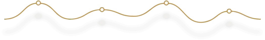 A gold wavy line with four evenly spaced peaks, each marked by a small circle, on a white background with a faint shadow below—symbolizing seamless unlimited WordPress support and edits within your maintenance service plan. {{brizy_dc_image_alt imageSrc=